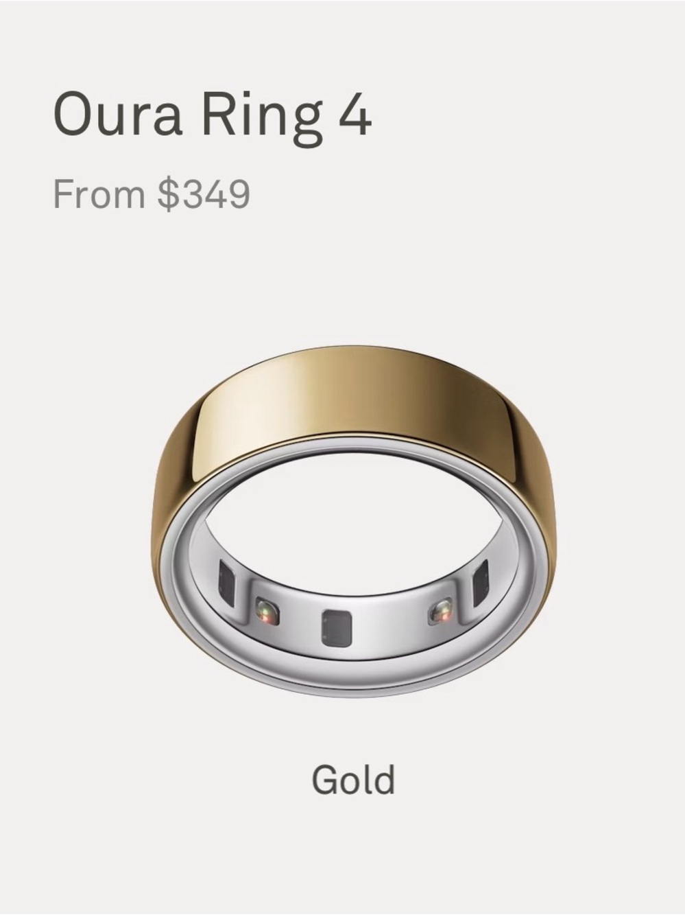 Oura Gold Wellness Ring — Polished Metallic Band